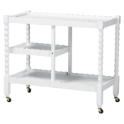 Baxton Studio Seamus 3-Tier Book Cart with Bobbin Frame, White